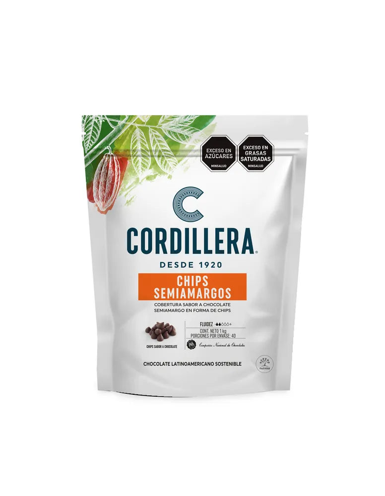 Chips de chocolate Cordillera Semiamargos x 1KG