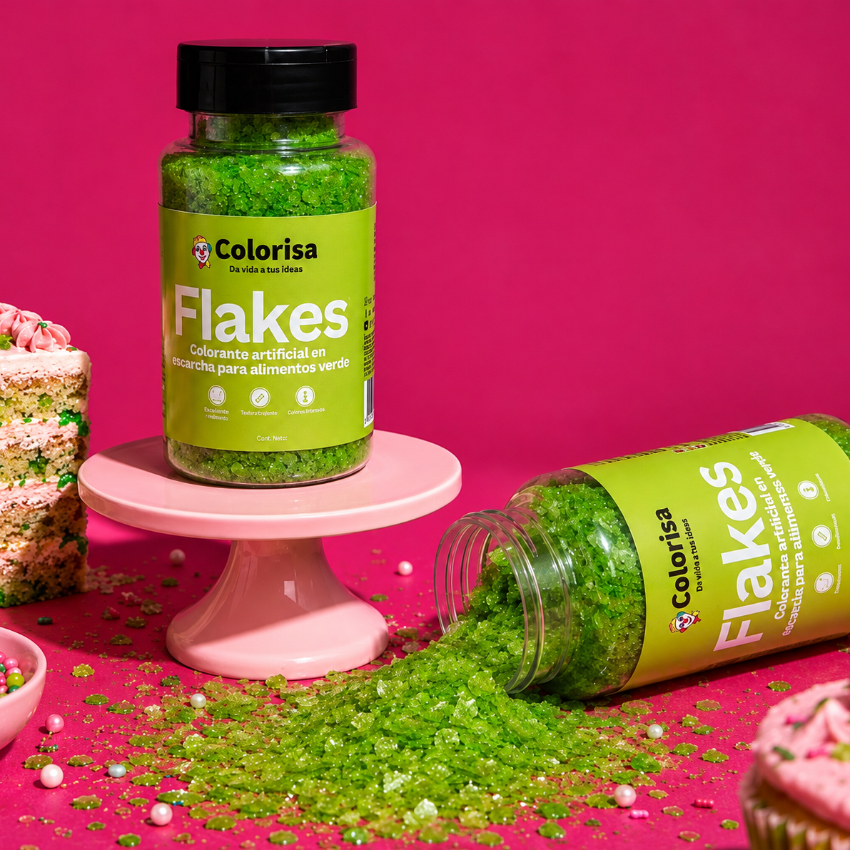 Flakes Brillo Escama Verde Colorisa x 50GR