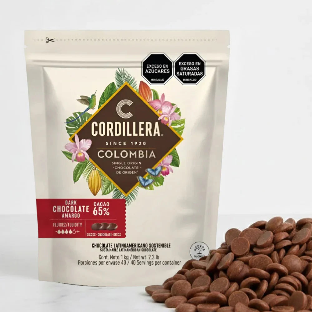 Chocolate Real Amargo Cordillera 65% Cacao x 1KG