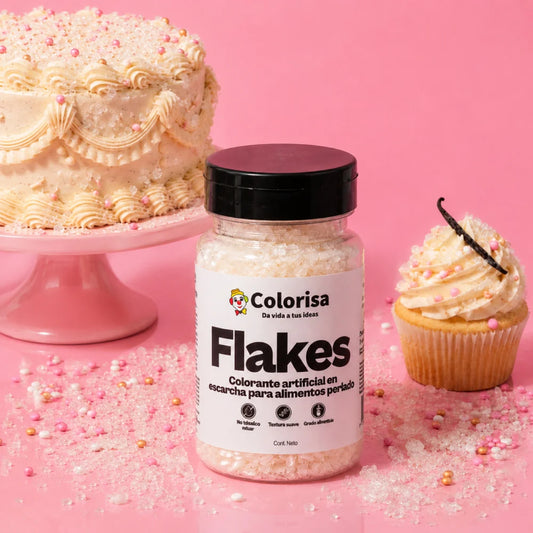 Flakes Brillo Escama Perlado Blanco Colorisa x 50GR