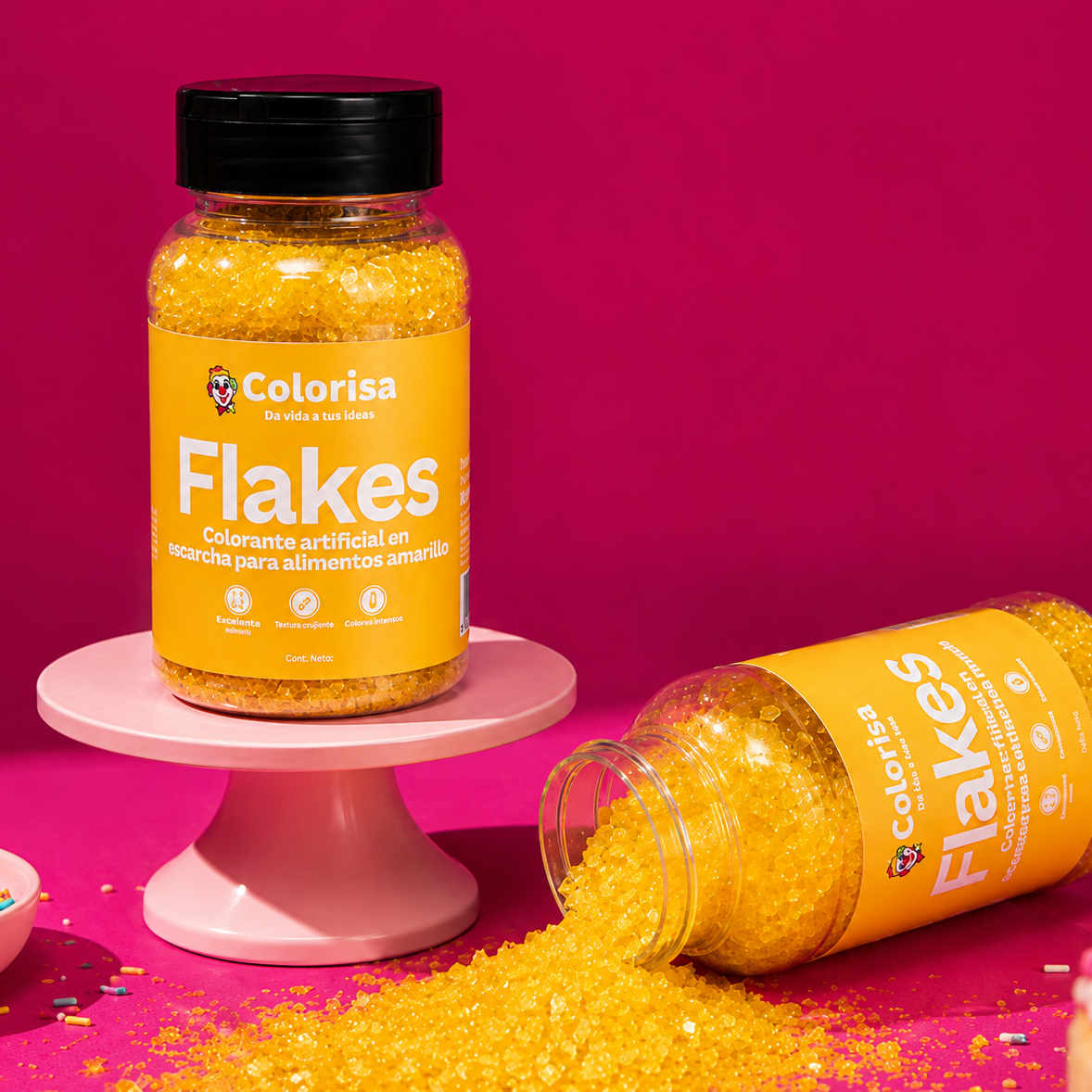 Flakes Brillo Escama Perlado Amarillo x  50GR