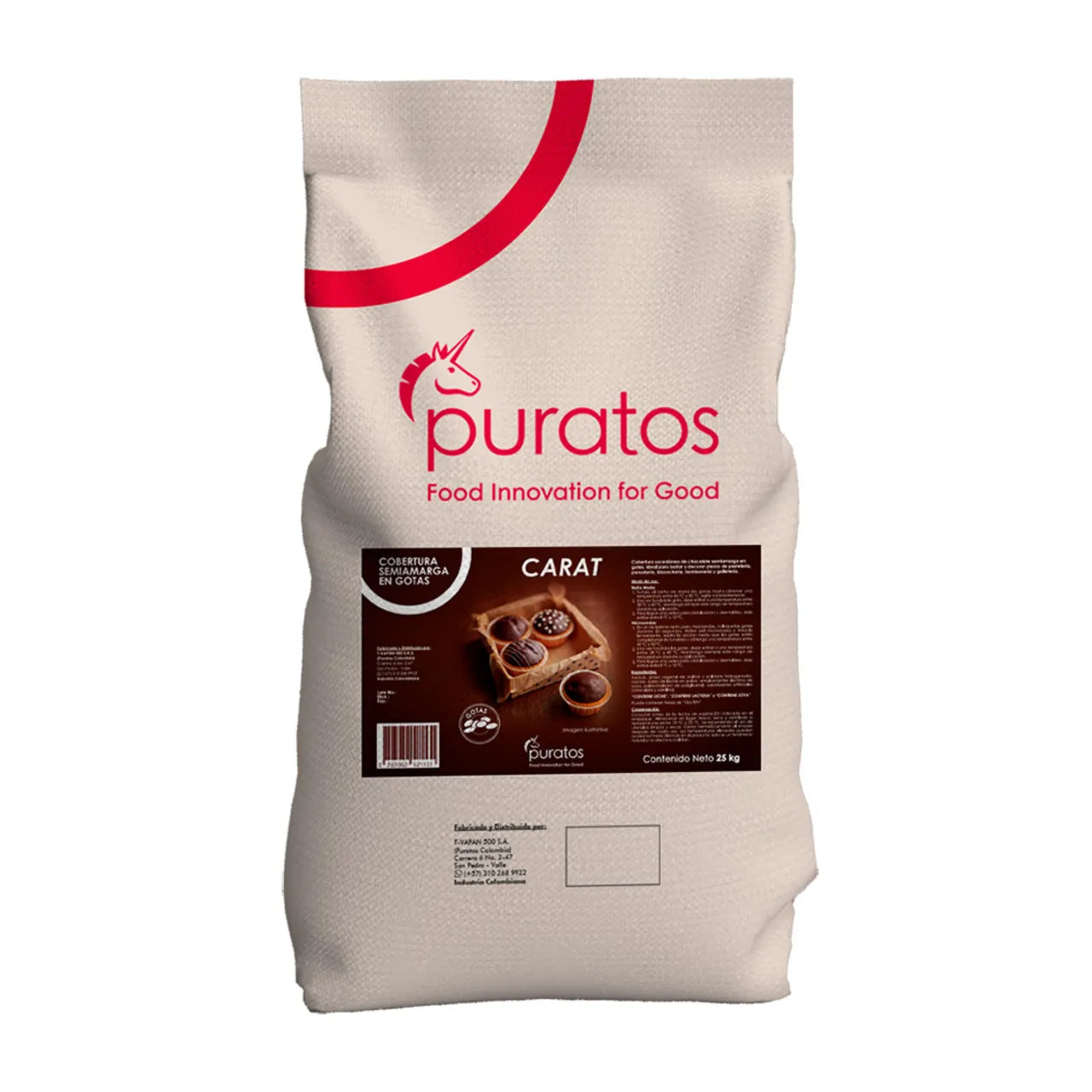 Carat cobertura semiamarga en gotas X 5KG Puratos