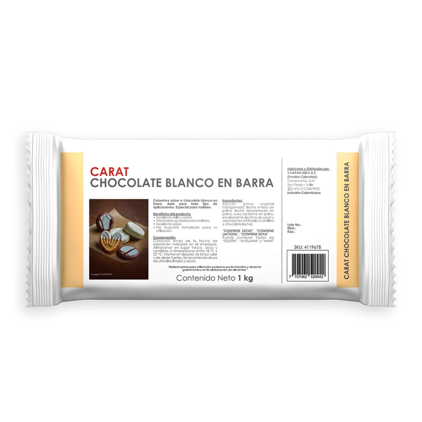 Carat Cobertura Blanca en Barra x 1KG
