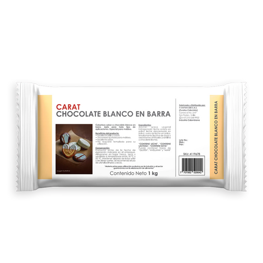 Carat Cobertura Blanca en Barra x 1KG